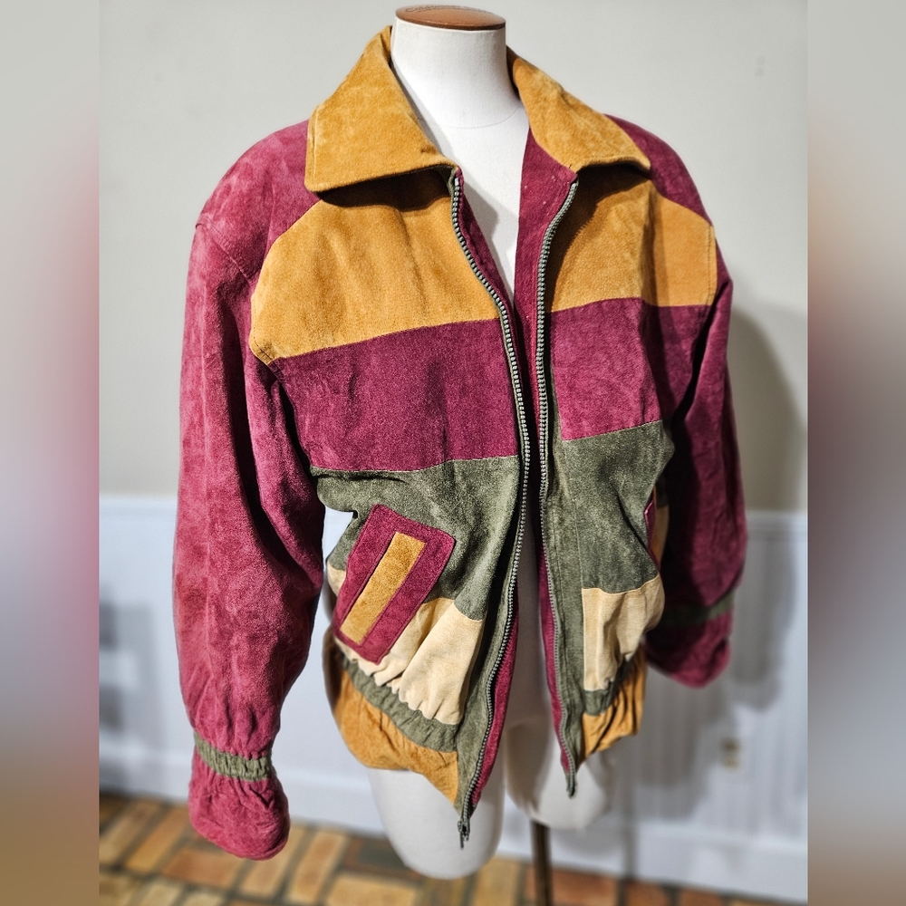 Colorblock Suede Men's Jacket